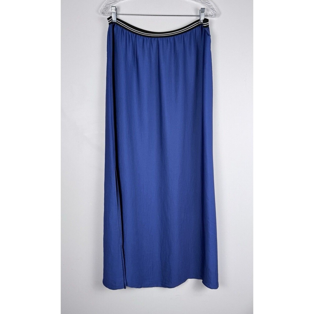 Trouve Skirt Blue Size L Long Blue RN 58665 Silky Look Skirt Approx. 5'8"